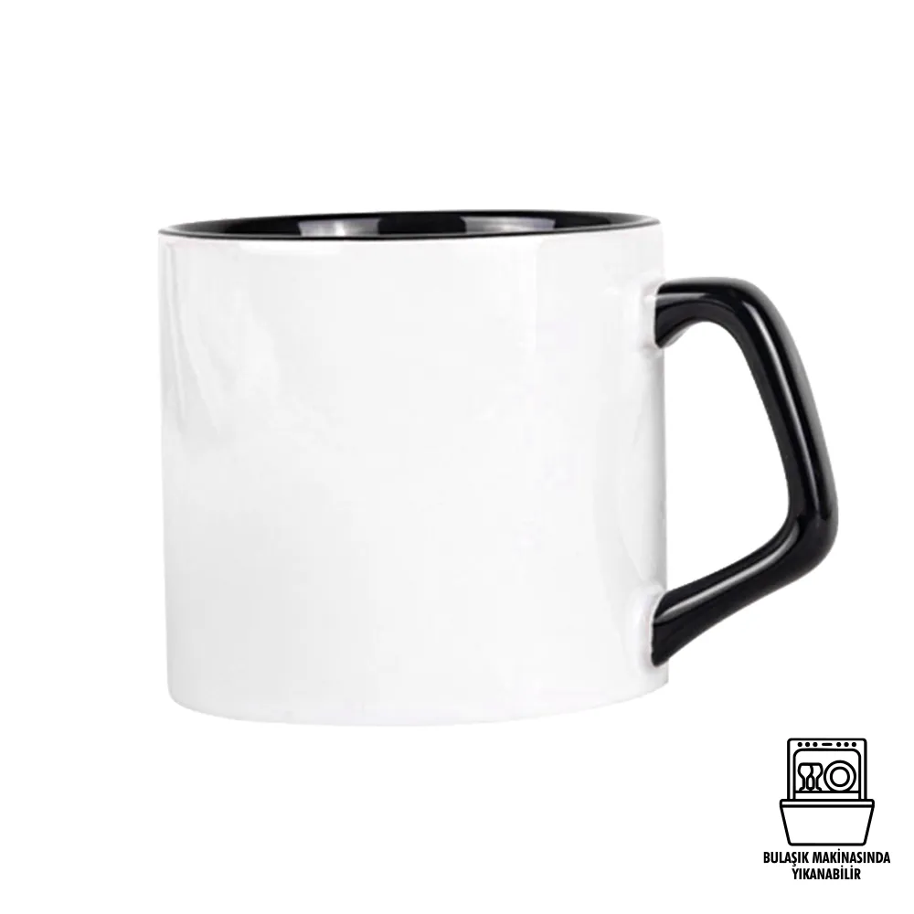 Süblimasyon Porselen Afilli Kulbu ve İçi Renkli  Kupa Bardak Kutulu - Logo Baskılı Promozone