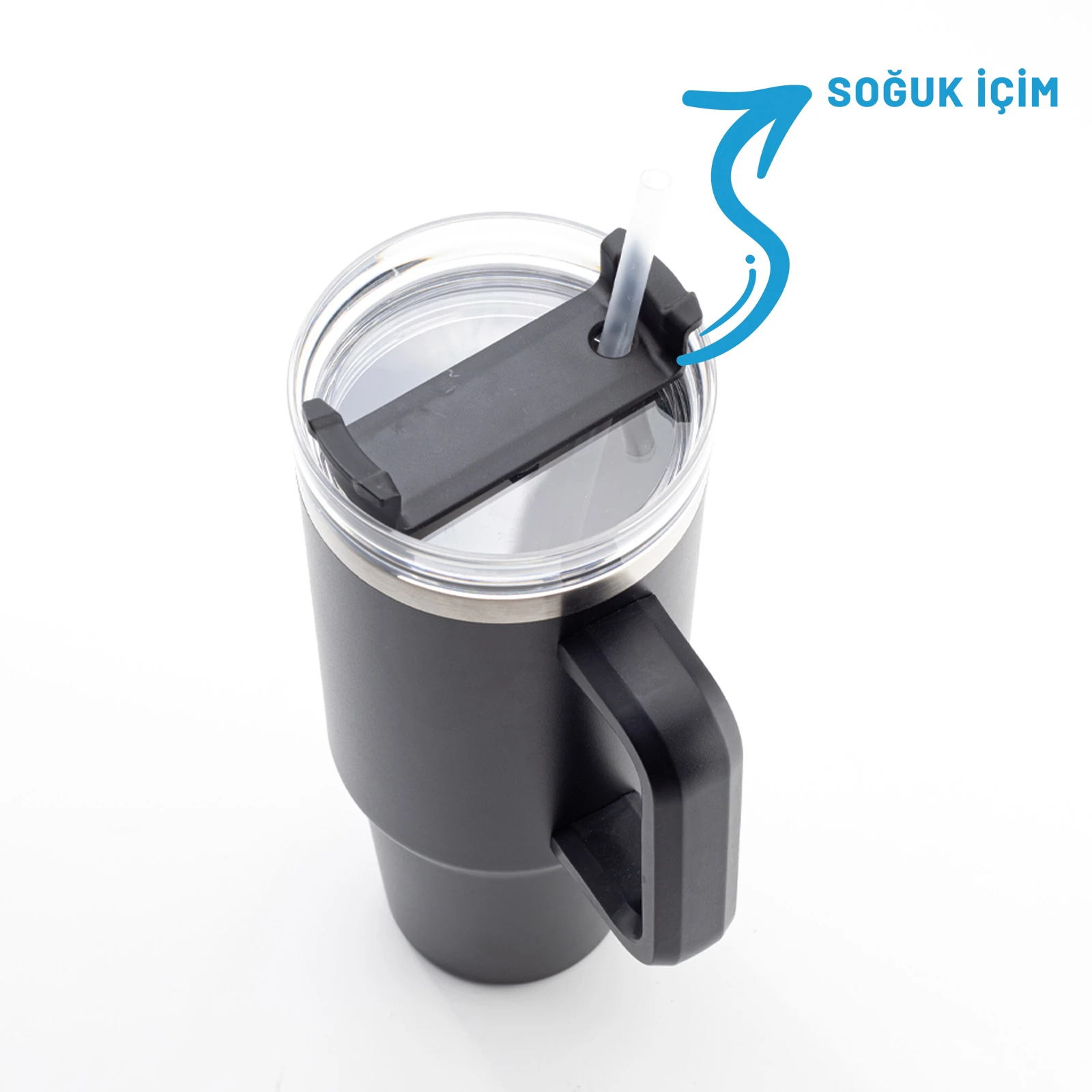 1200ml Çift Kullanım Özellikli Pipetli Termos Promozone