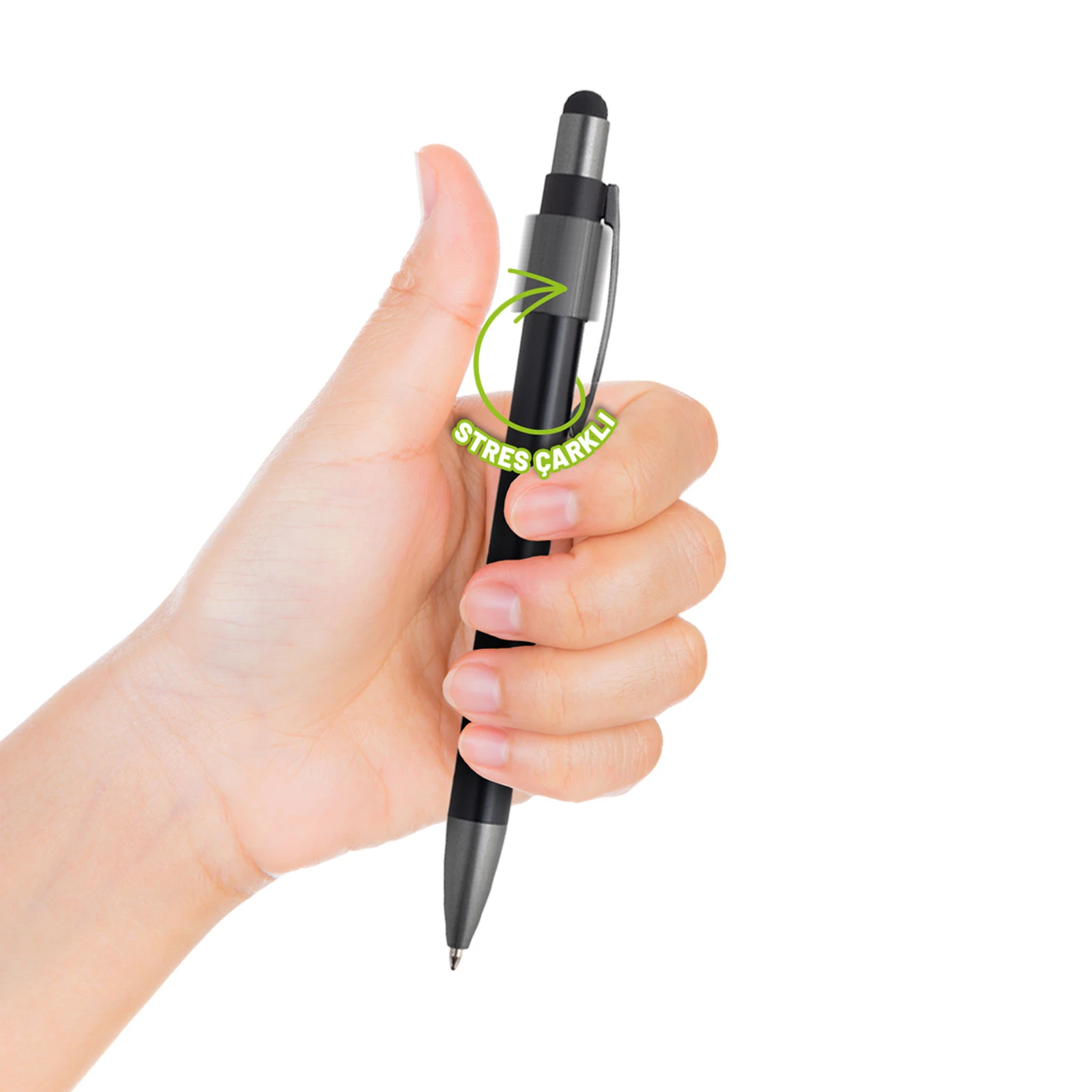 Stres Çarklı Touchpen Metal Tükenmez Kalem Promozone