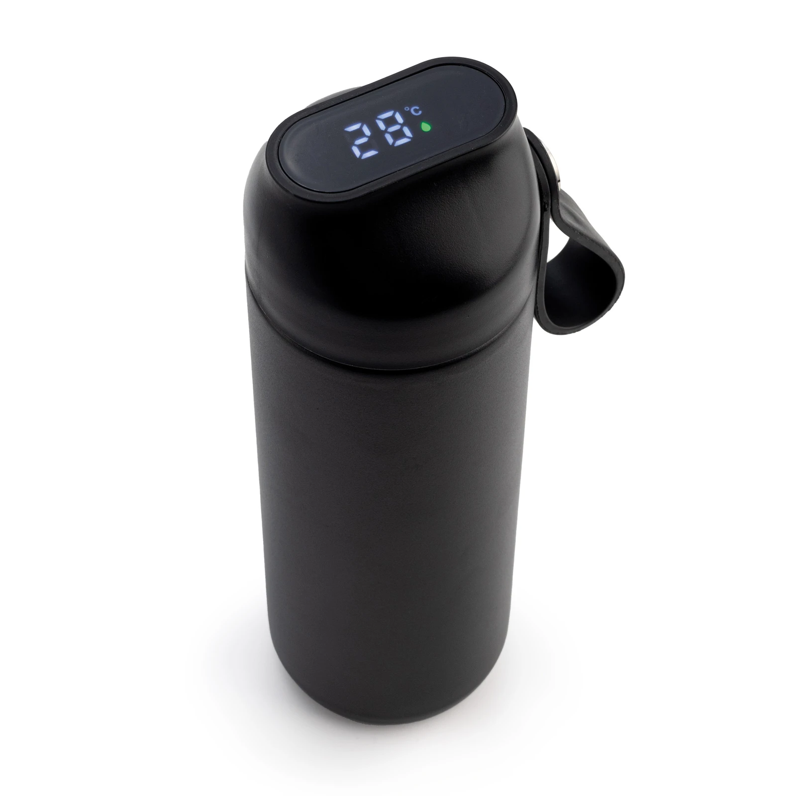 600 ML Dijital Isı Derece Göstergeli Silikon Taşıma Askılı Termos