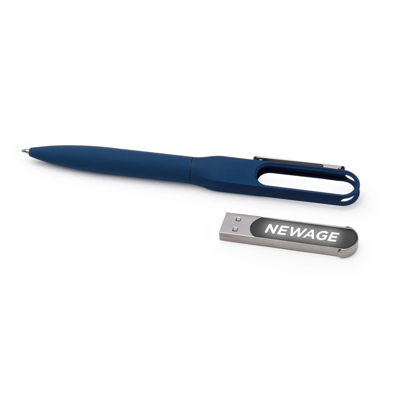 32 GB LED Işıklı USB Bellekli Rubber Metal Tükenmez Kalem