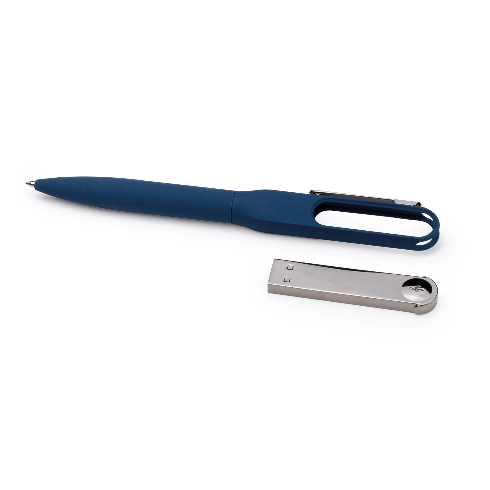 32 GB LED Işıklı USB Bellekli Rubber Metal Tükenmez Kalem