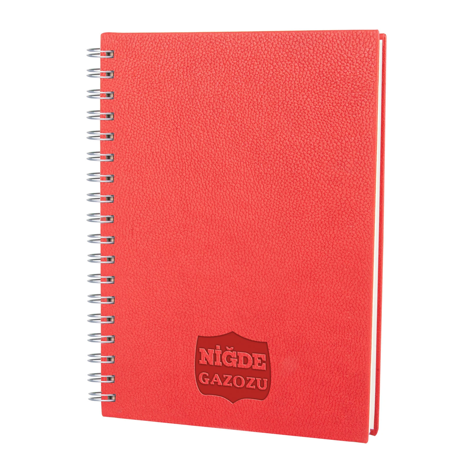 17x24 cm Spiralli Termo Deri Kapaklı 80 gr Ivory Kağıtlı 208 Sayfa Kareli Tarihsiz Defter Promozone