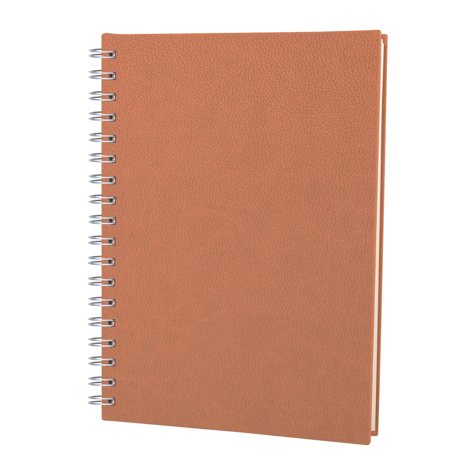 17x24 cm Spiralli Termo Deri Kapaklı 80 gr Ivory Kağıtlı 208 Sayfa Kareli Tarihsiz Defter Promozone