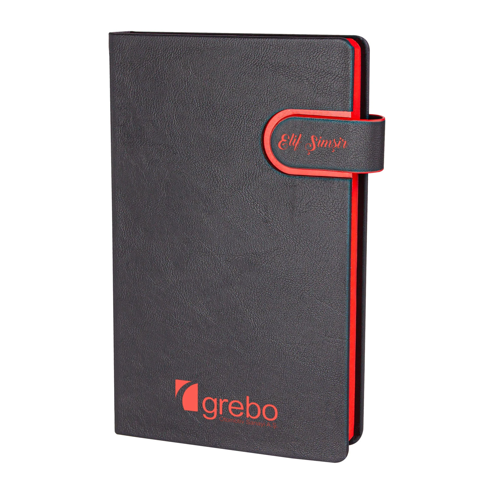 13 x 21 cm Termo Deri Mıknatıslı Kapaklı Defter 224 Sayfa 70 gr Ivory Krem Çizgili Kenar Boyalı Lazer Kazımalı (Kenar Renk Efektli) Promozone