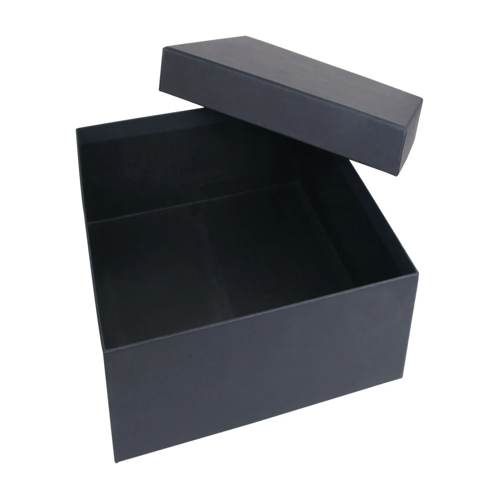 22 × 31 × 9 cm Siyah Geçme Kapaklı Yüksek Büyük Boy Boş Hediye Kutusu Promozone