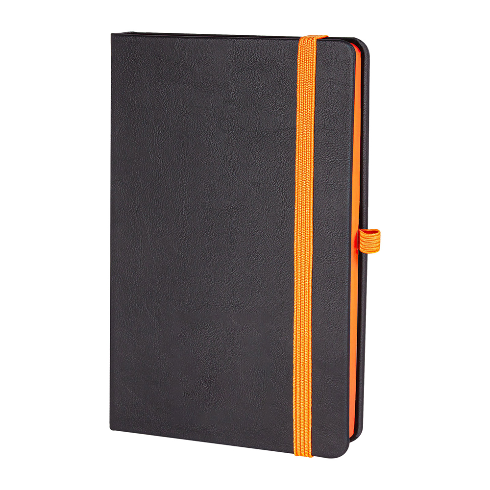 13 x 21 cm Termo Deri Kapaklı Lastikli Defter 224 Sayfa 70 gr Ivory Krem Çizgili Kenar Boyalı Lazer Kazımalı (Kenar Renk Efektli) Promozone