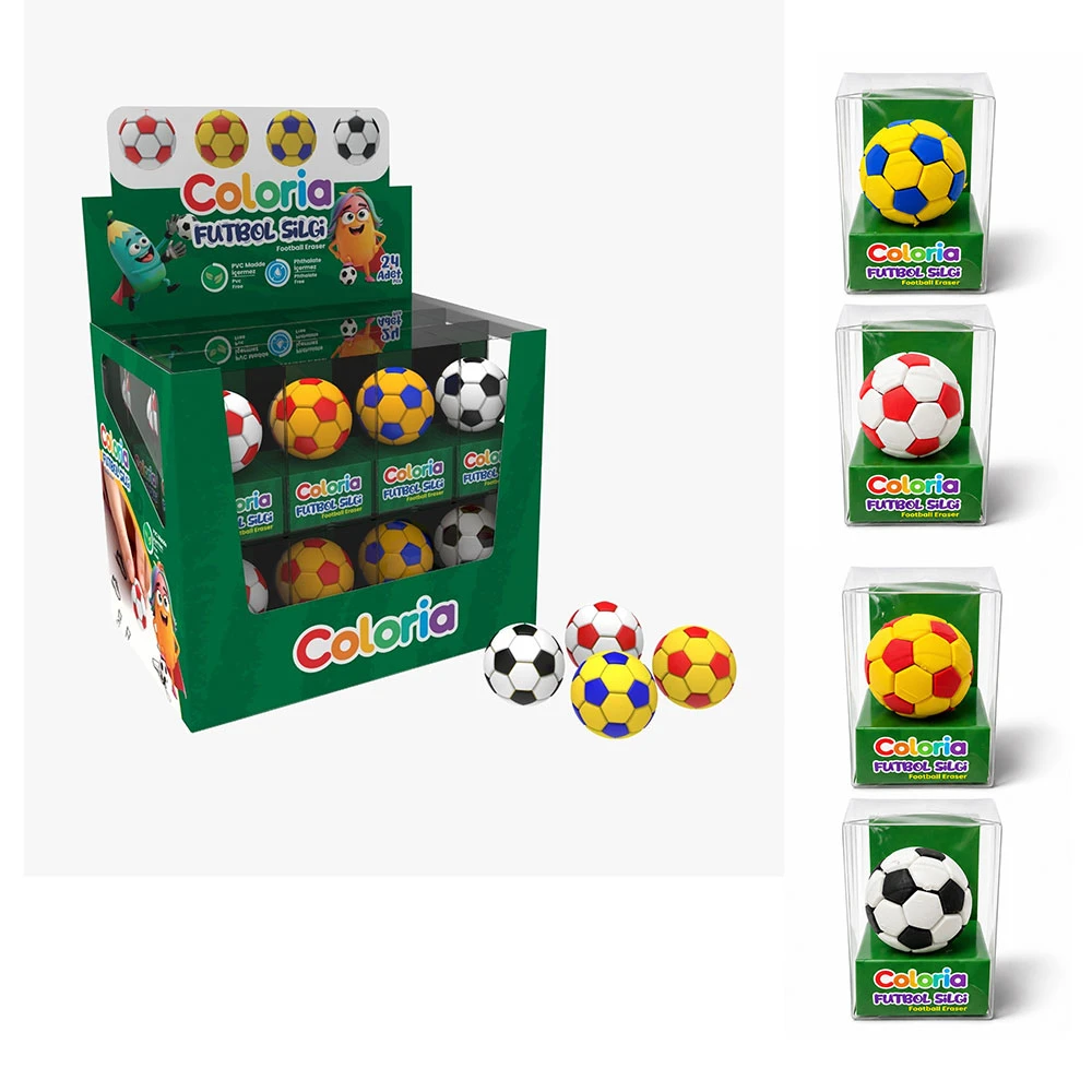 24’lü 3D Futbol Silgi Seti Promozone