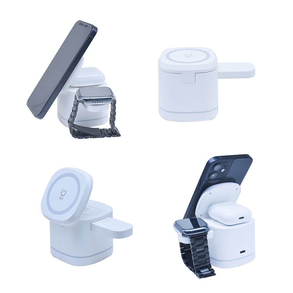 MagSafe Özellikli 15W Çok Fonksiyonlu Kablosuz Şarj İstasyonu Promozone