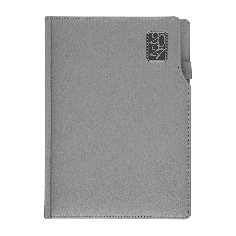 17 x 24 cm Termo Deri Sert Kapaklı Günlük Tarihli Ajanda 336 Sayfa 70 gr Ivory Krem Çizgili İç Kağıt Kalem Tutuculu Promozone