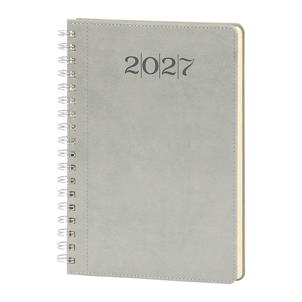 20 x 28 cm Spiralli Termo Deri Kapaklı Günlük Tarihli Ajanda 336 Sayfa 70 gr Ivory Krem Çizgili İç Kağıt Promozone