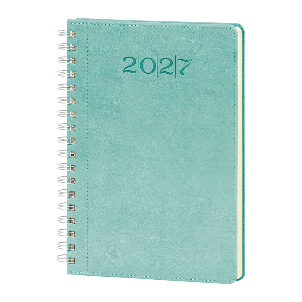 20 x 28 cm Spiralli Termo Deri Kapaklı Günlük Tarihli Ajanda 336 Sayfa 70 gr Ivory Krem Çizgili İç Kağıt Promozone