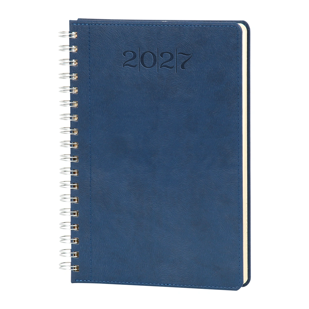 20 x 28 cm Spiralli Termo Deri Kapaklı Günlük Tarihli Ajanda 336 Sayfa 70 gr Ivory Krem Çizgili İç Kağıt Promozone