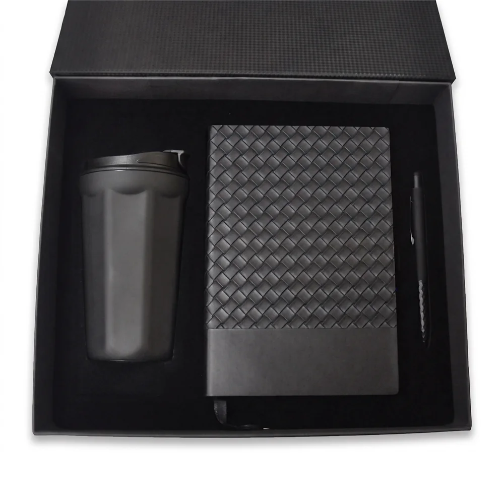 360 ml Dereceli Termos, Baklava Desenli Defter ve Diamond Touchpen Kalem Kutulu Hediye Seti Promozone