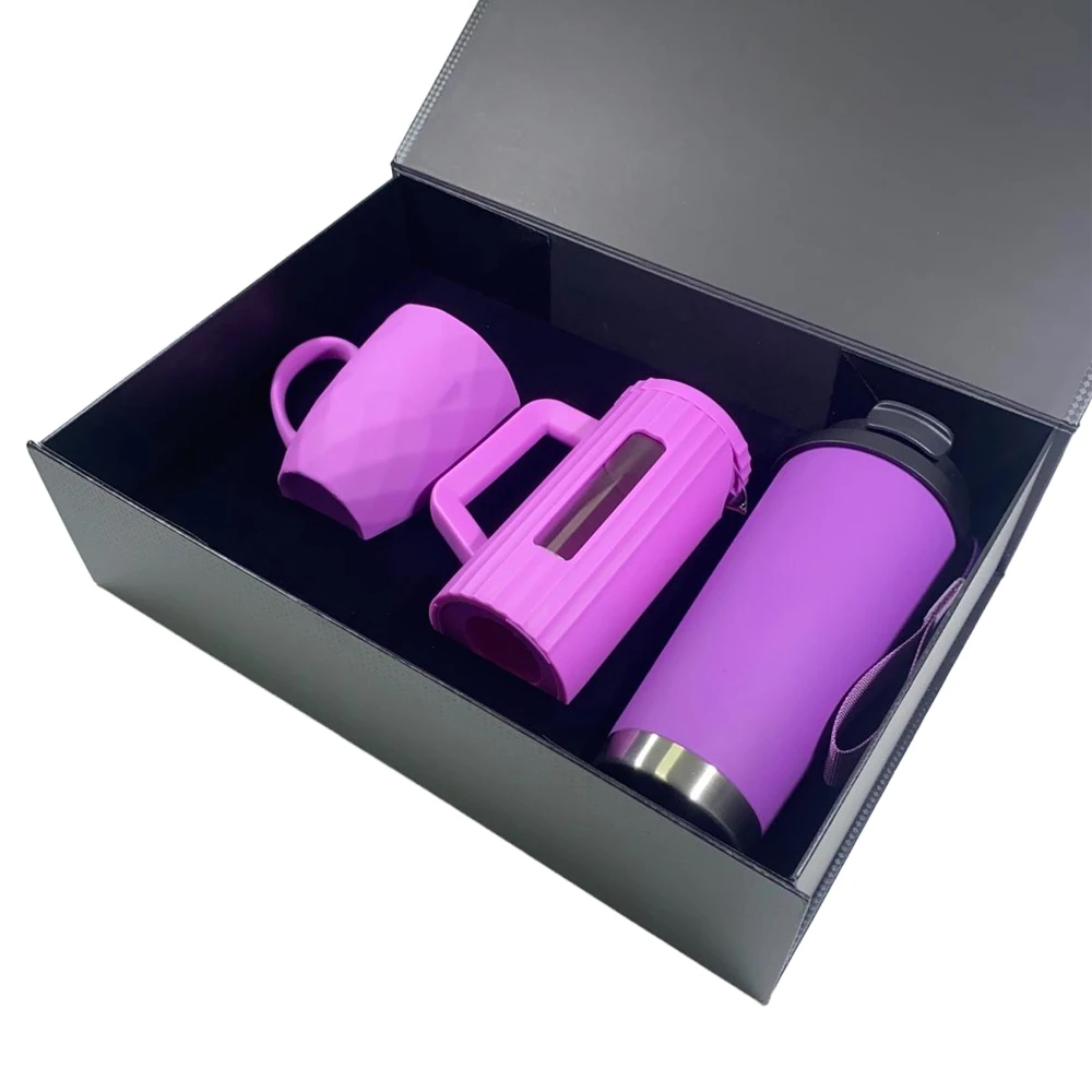 350 ml French Press, 330 ml Porselen Kupa ve 500 ml Termos Kutulu Hediye Seti Promozone