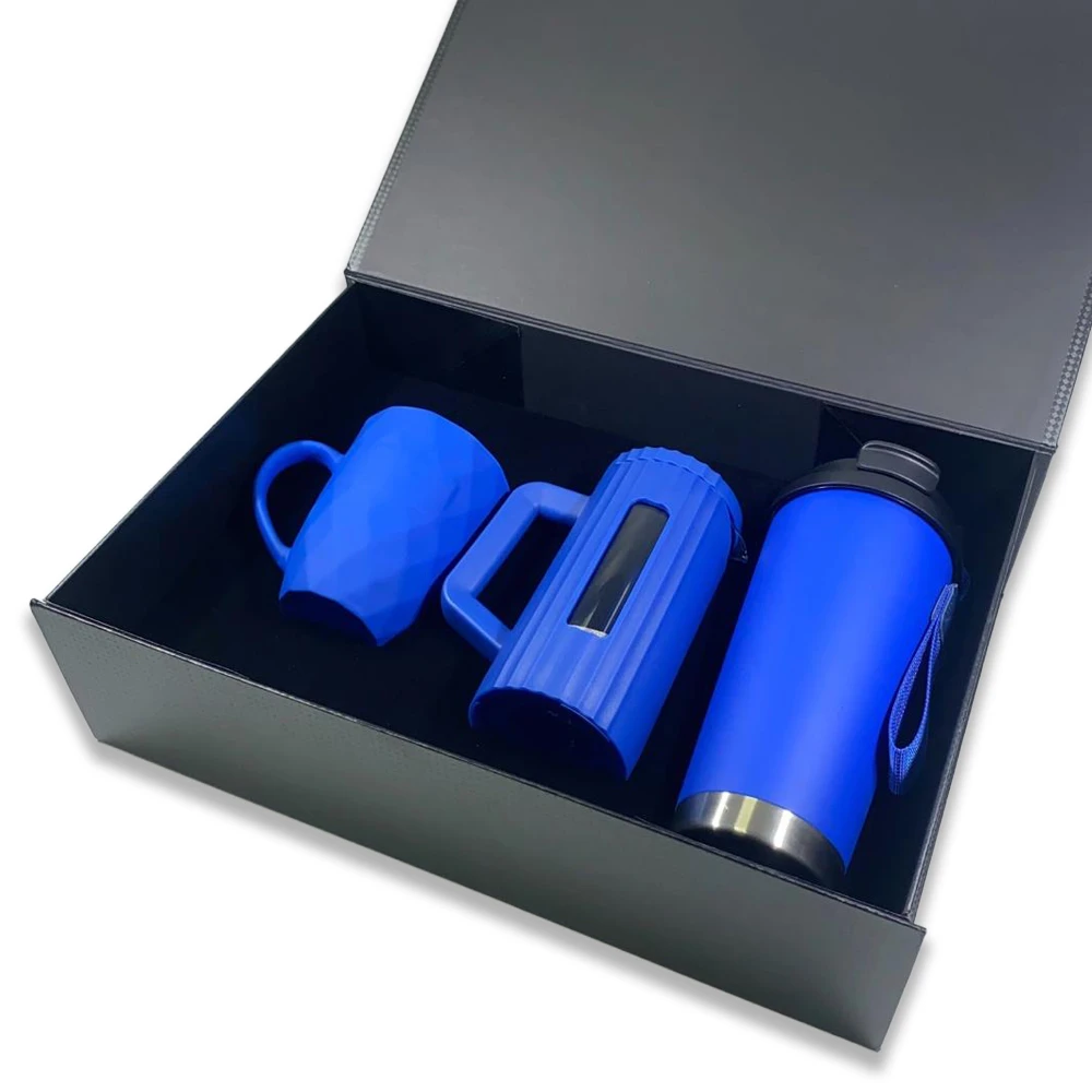 350 ml French Press, 330 ml Porselen Kupa ve 500 ml Termos Kutulu Hediye Seti Promozone