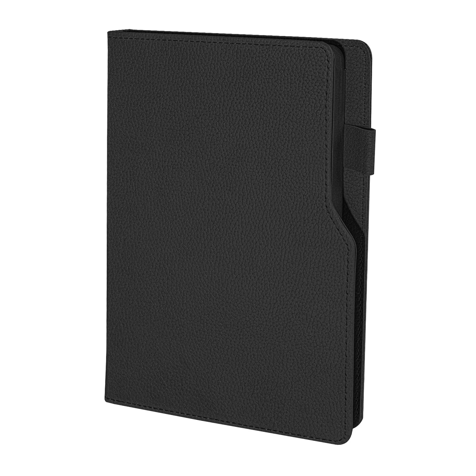 14,5×21 cm Kalem Tutuculu, Kenarları Boyalı Termo Deri Kapaklı, 80 gr Ivory Kağıtlı, 224 Sayfa Çizgili Tarihsiz Defter Promozone