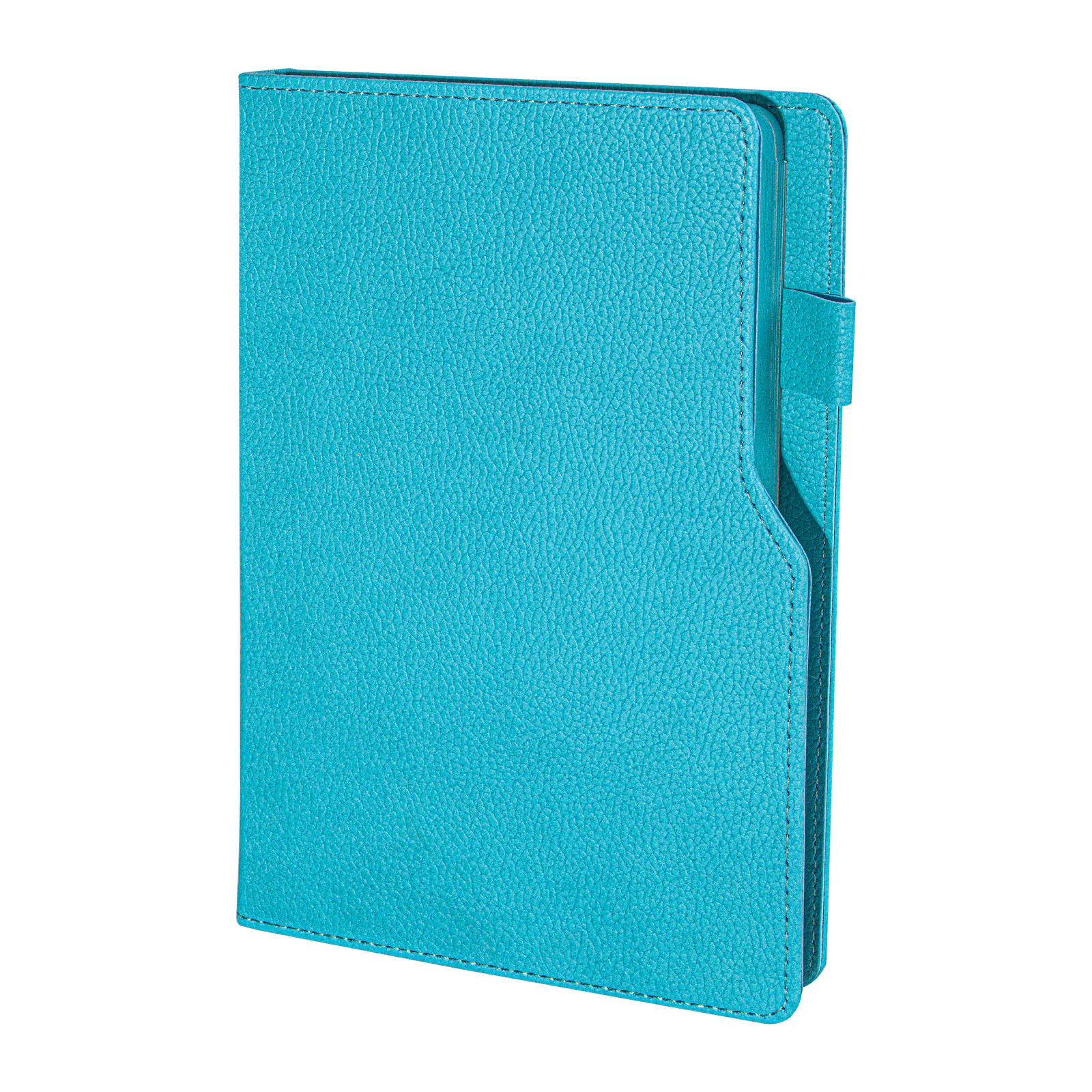 14,5×21 cm Kalem Tutuculu, Kenarları Boyalı Termo Deri Kapaklı, 80 gr Ivory Kağıtlı, 224 Sayfa Çizgili Tarihsiz Defter Promozone