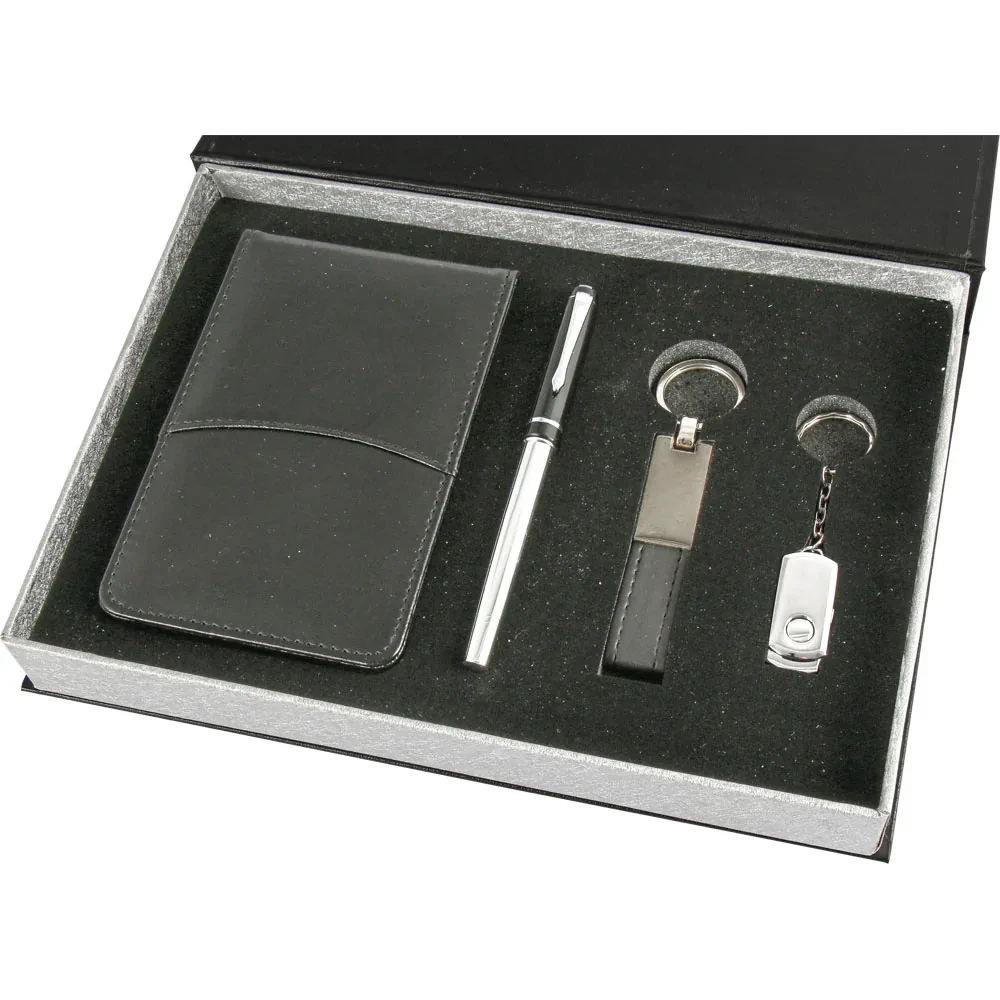 Cep Bloknotu, Roller Kalem, Anahtarlık ve 16 GB USB Bellek Kutulu Hediye Seti Promozone