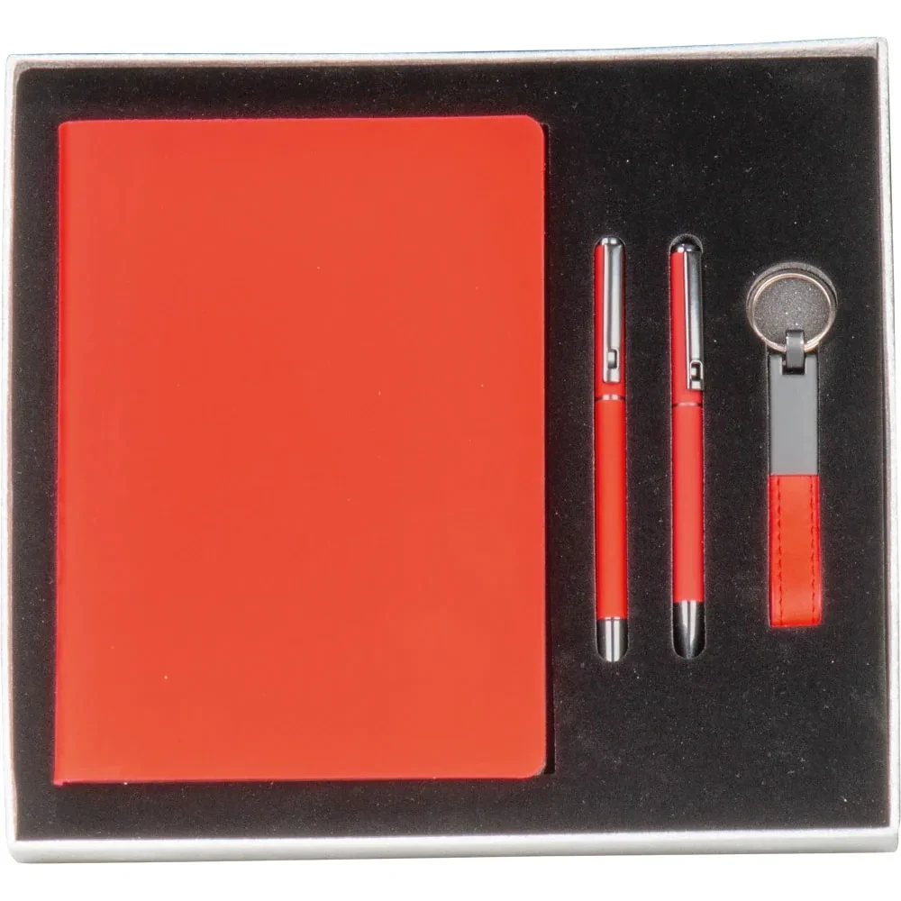15 × 21 cm Defter, Roller ve Tükenmez Kalem ve Anahtarlık Kutulu Hediye Seti Promozone