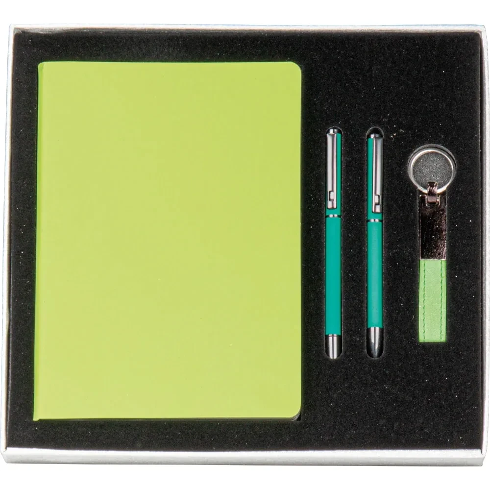 15 × 21 cm Defter, Roller ve Tükenmez Kalem ve Anahtarlık Kutulu Hediye Seti Promozone
