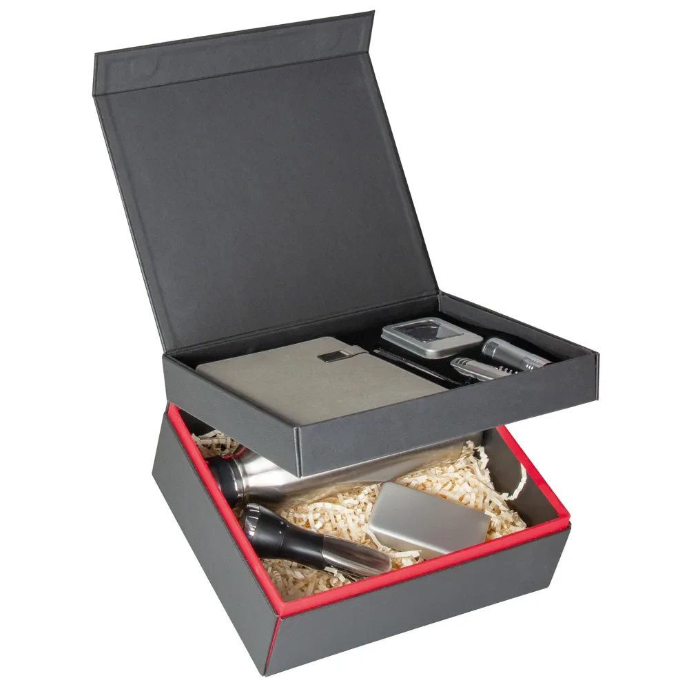 Defter, Roller Kalem, 700 ml Termos, Powerbank, USB Bellek, Fener ve İki Çakı Kutulu Hediye Seti Promozone