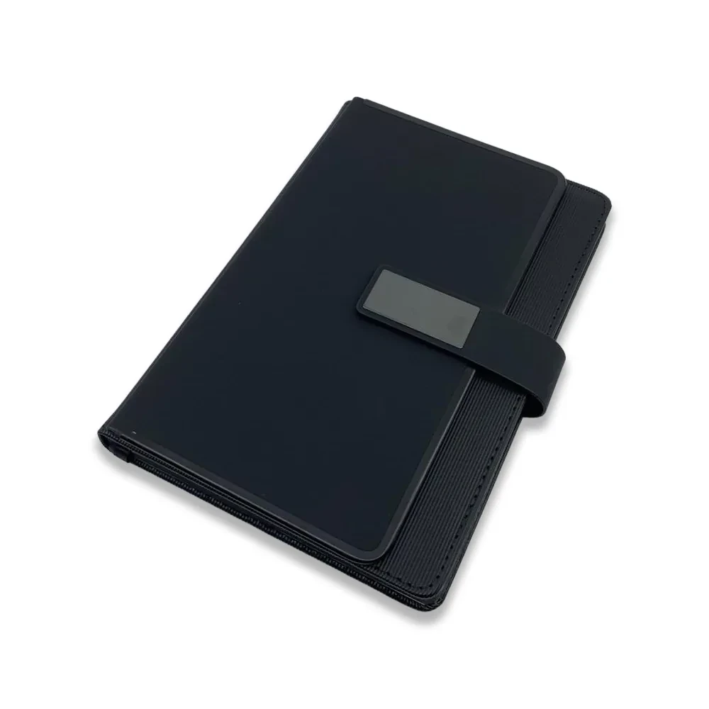 Yatay Metal Tokalı Defter ve Deri Roller Kalem Kutulu Hediye Seti