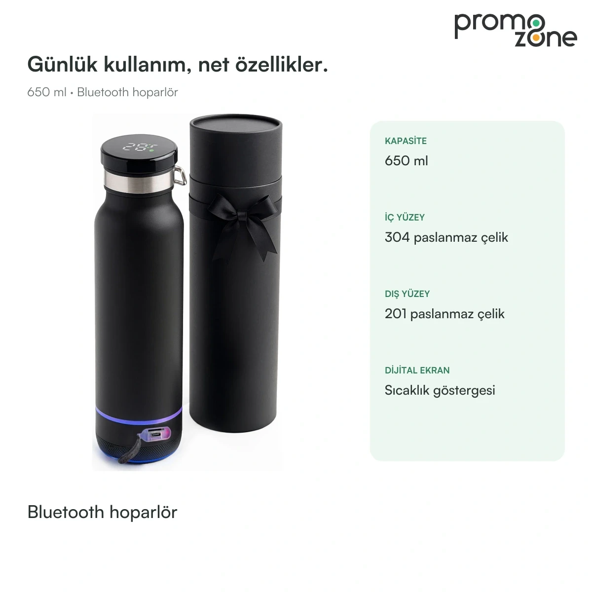 650 ml Bluetooth Hoparlörlü Termos