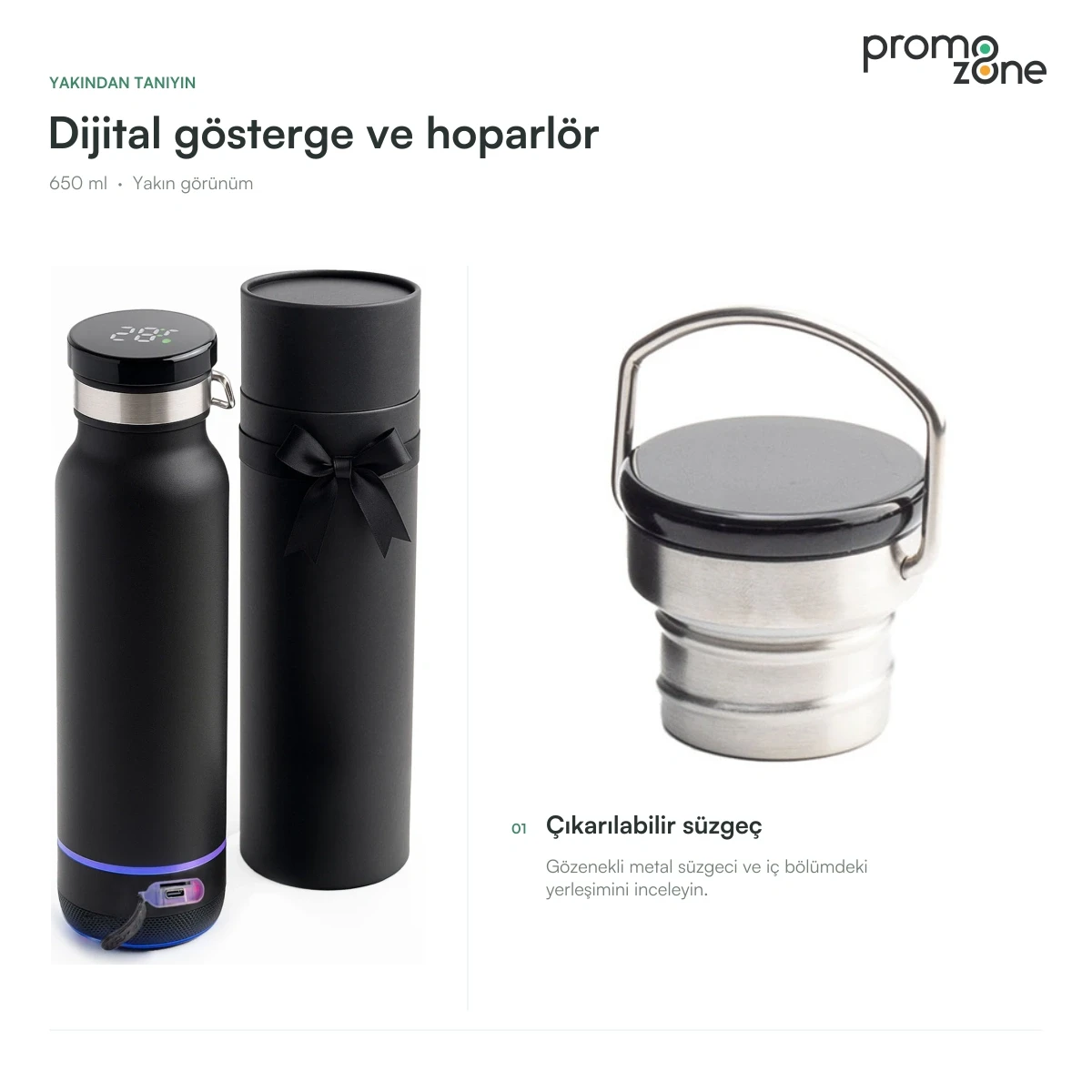 650 ml Bluetooth Hoparlörlü Termos