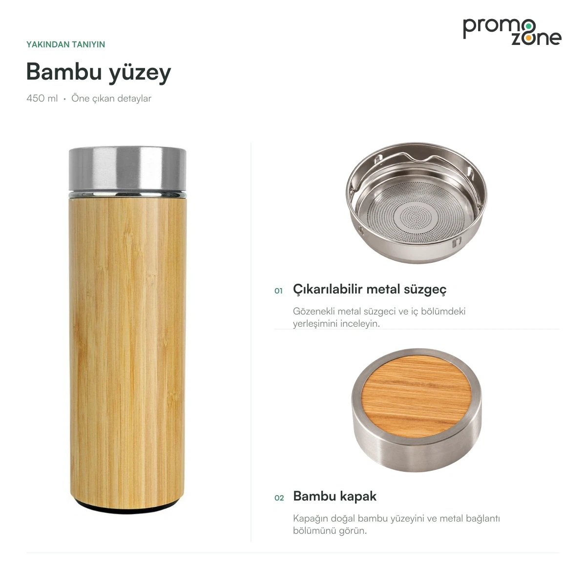 450 ml Bambu Gövdeli Termos