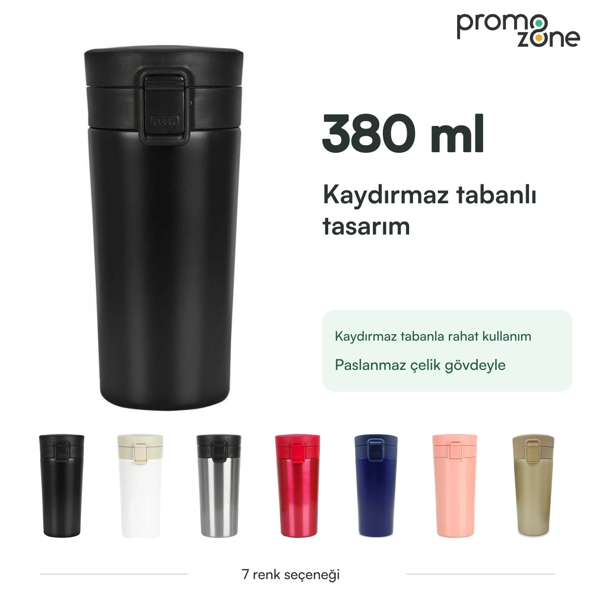 380 ml Kaydırmaz Tabanlı Termos Bardak