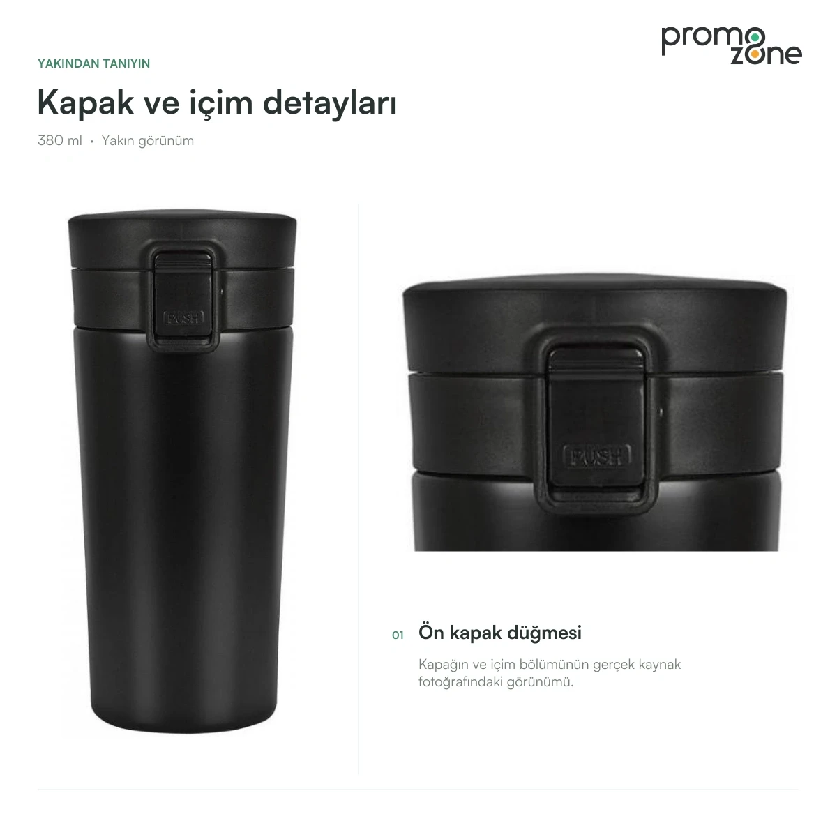 380 ml Kaydırmaz Tabanlı Termos Bardak