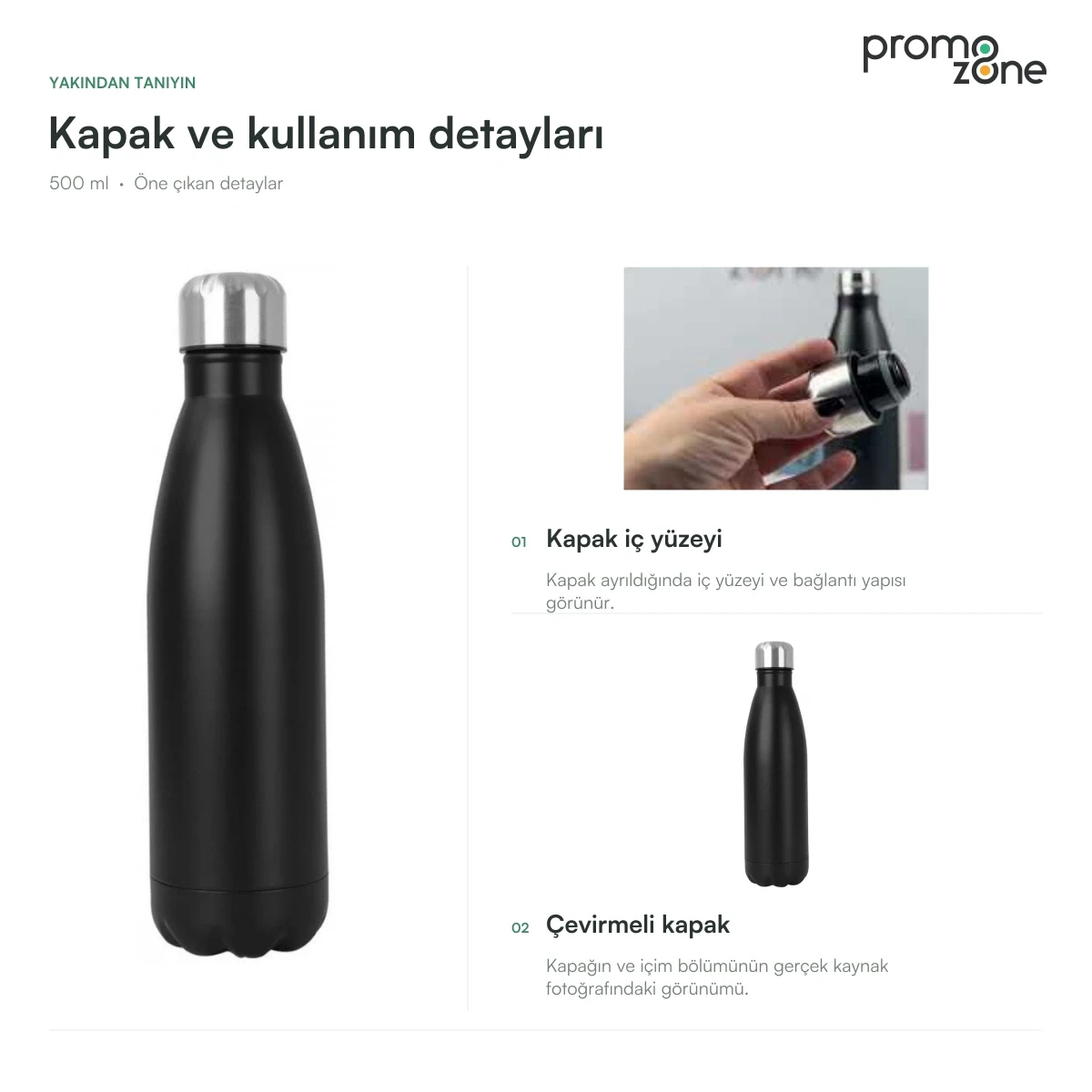 500 ml Çift Katmanlı Termos