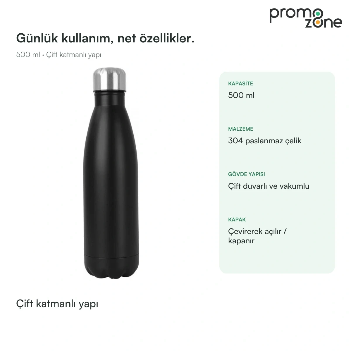 500 ml Çift Katmanlı Termos