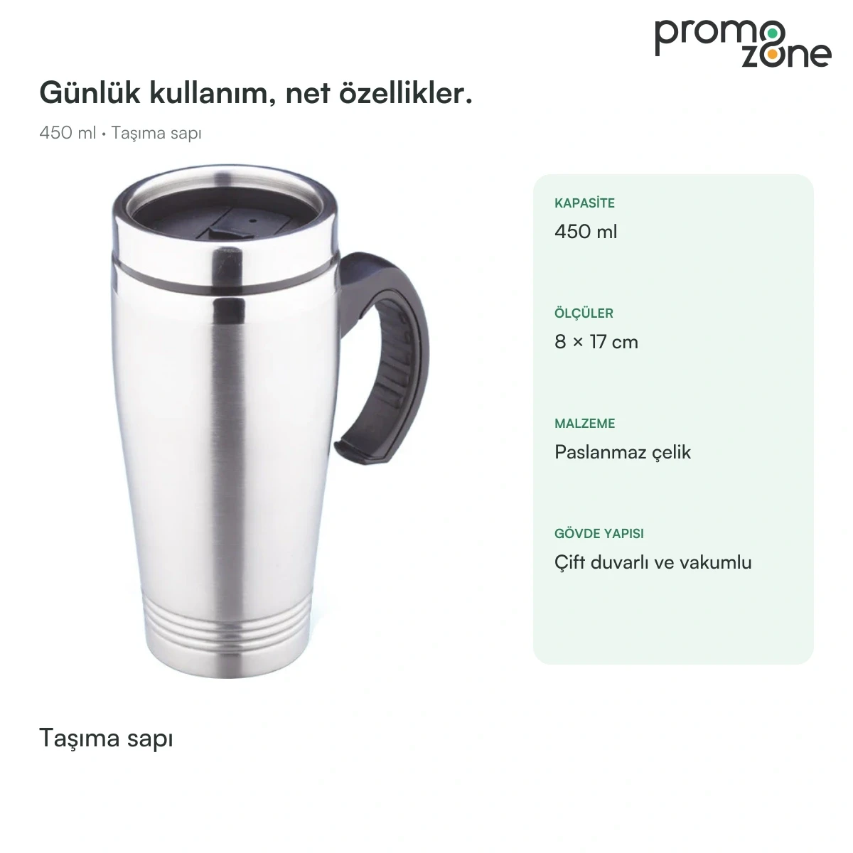 450 ml Taşıma Saplı Termos Bardak