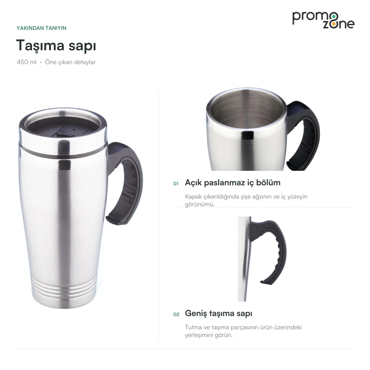 450 ml Taşıma Saplı Termos Bardak