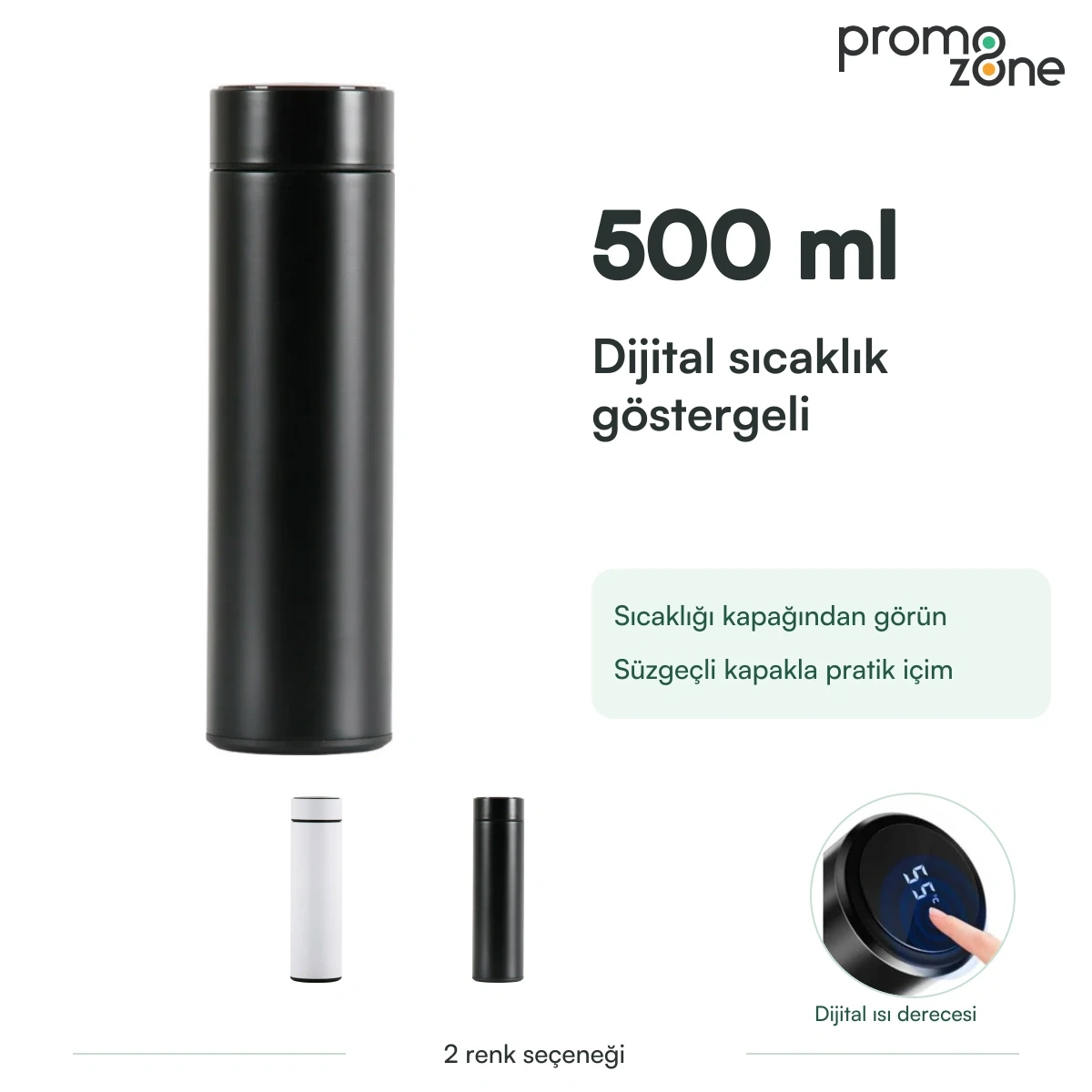 500 ml Dijital Sıcaklık Göstergeli Termos
