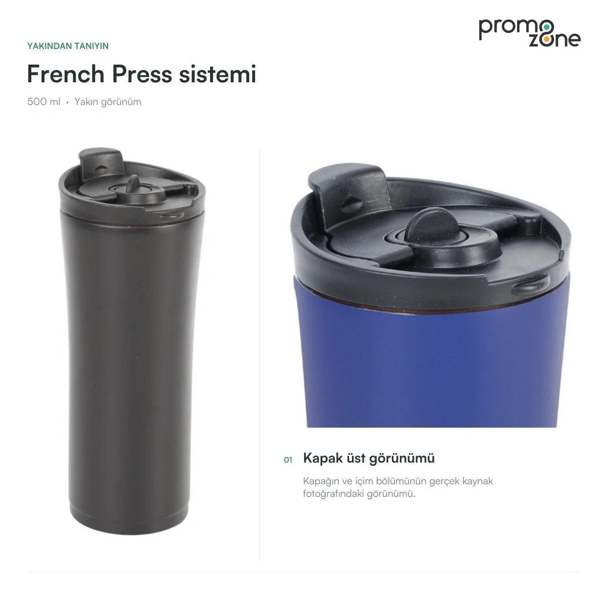 500 ml French Press Demleme Sistemli Termos