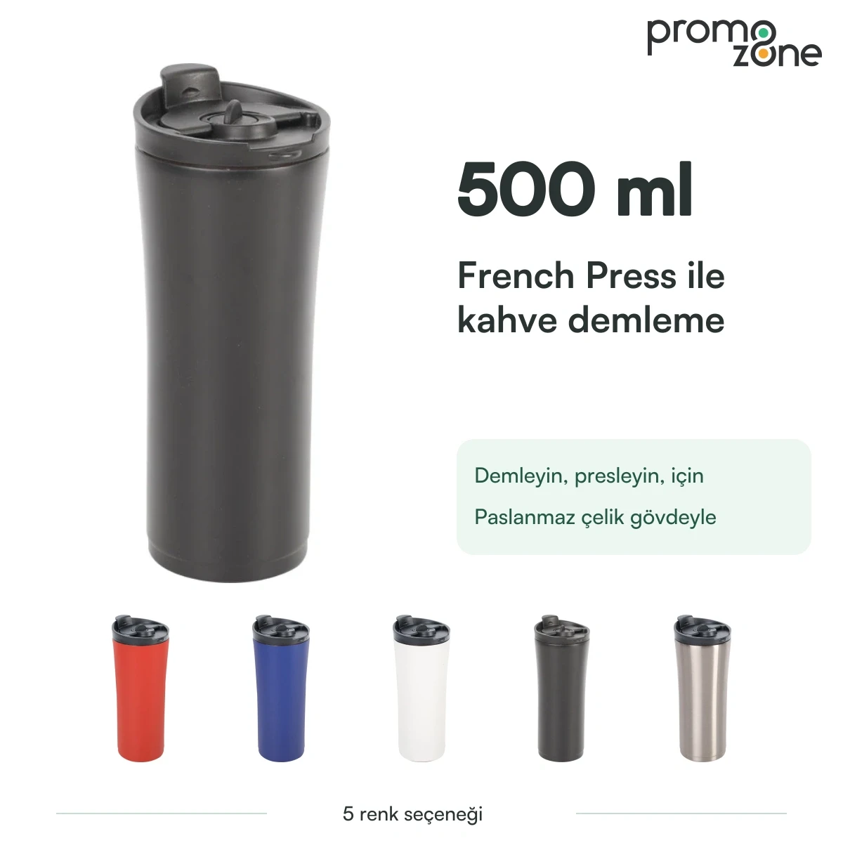 500 ml French Press Demleme Sistemli Termos