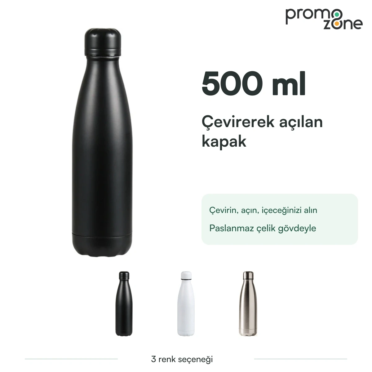 500 ml Çevirmeli Kapaklı Termos