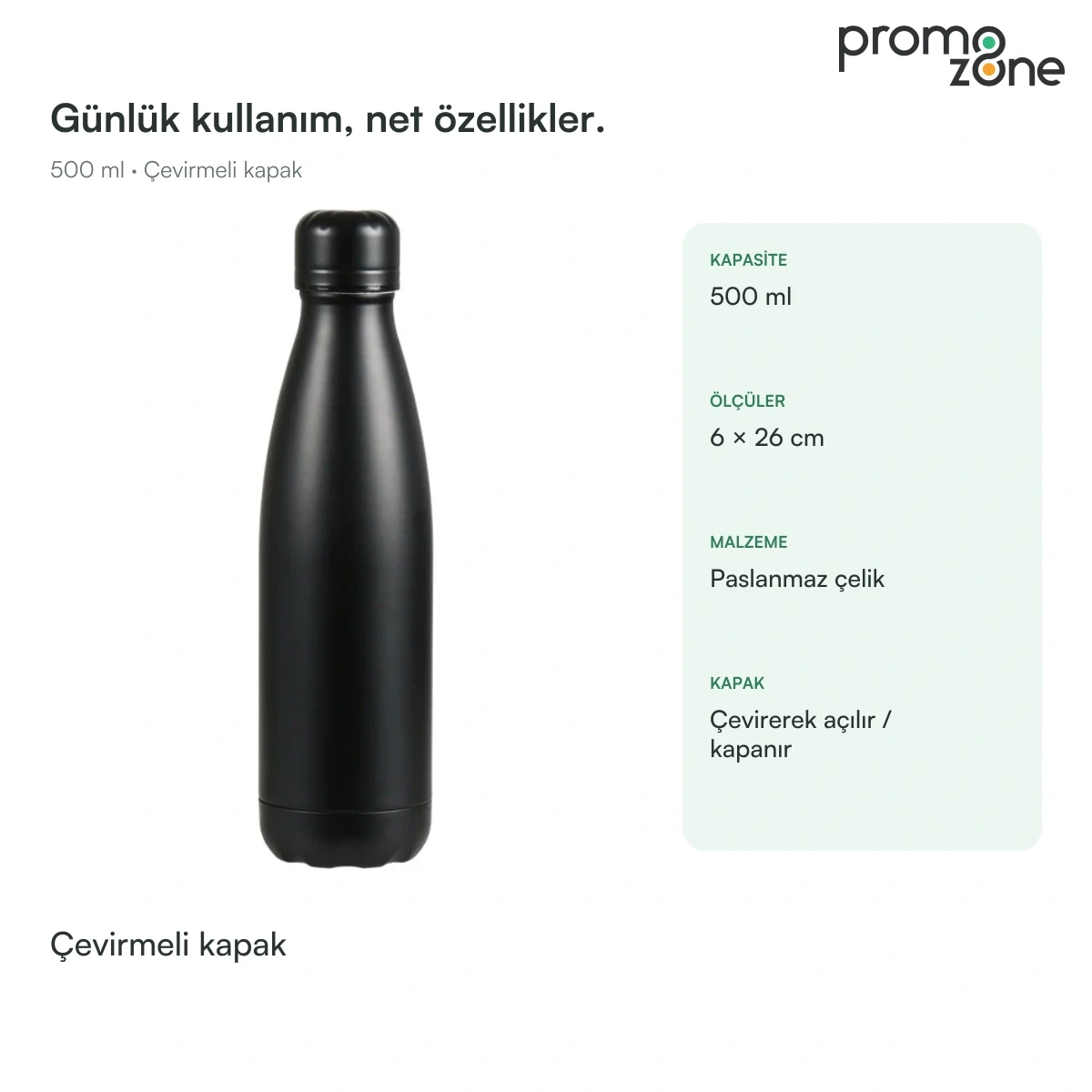 500 ml Çevirmeli Kapaklı Termos