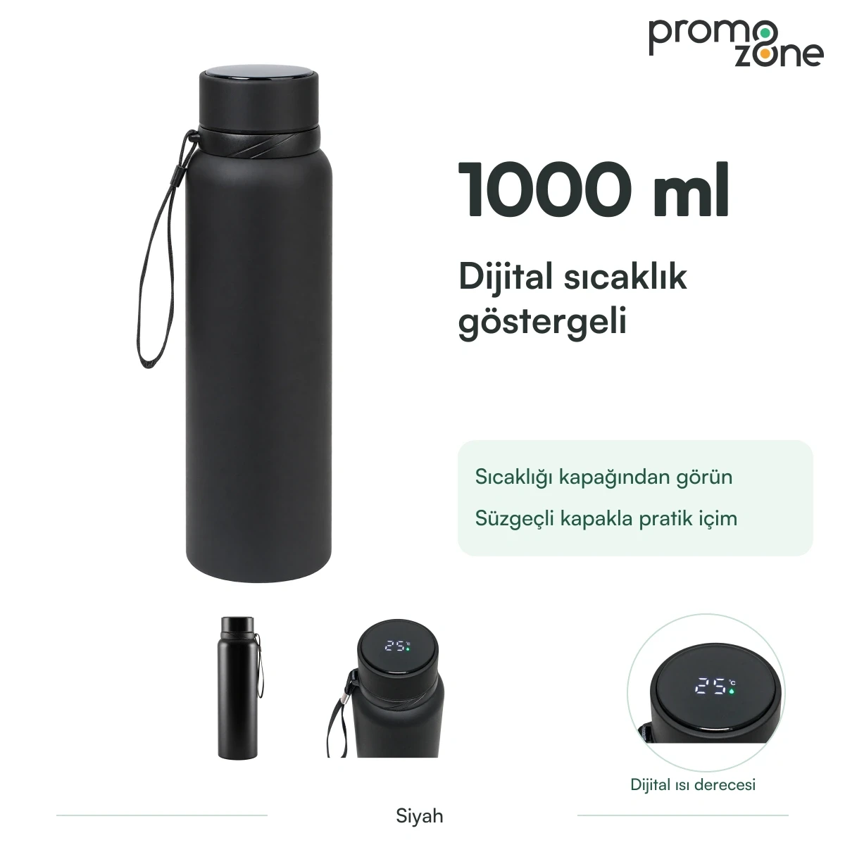 1000 ml Dijital Sıcaklık Göstergeli Termos