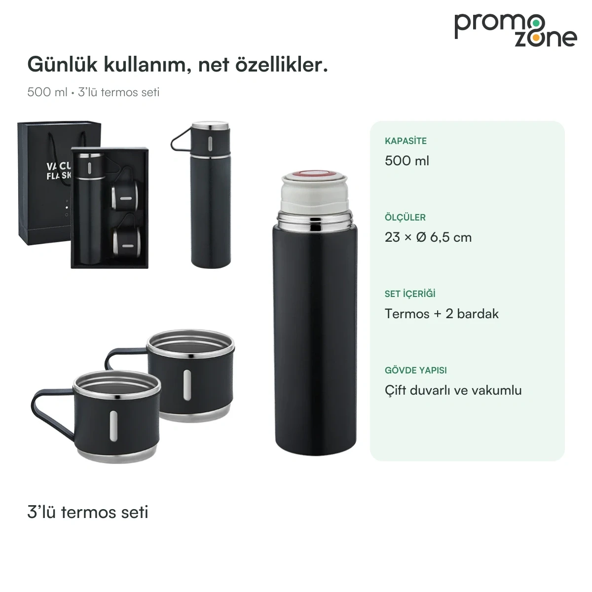 500 ml 3’lü Termos Seti