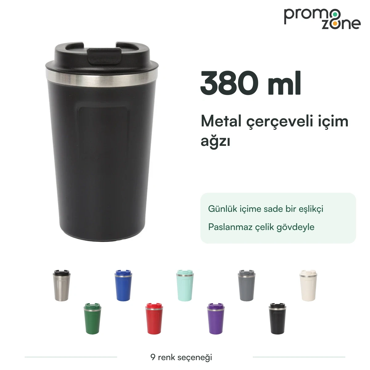 380 ml Metal Ağız Çerçeveli Termos Bardak