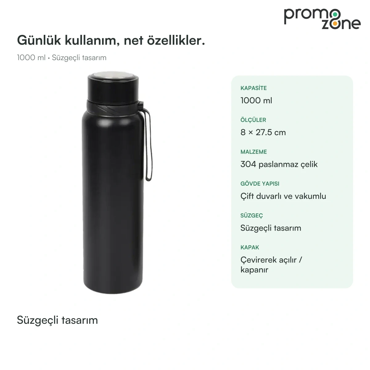 1000 ml Süzgeçli Termos