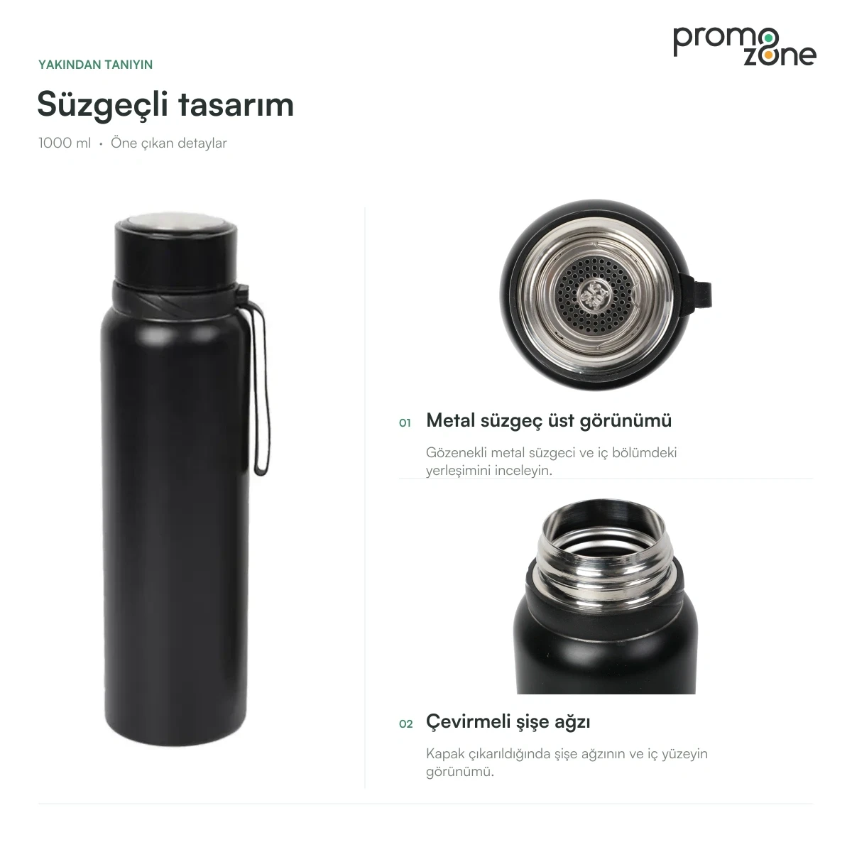 1000 ml Süzgeçli Termos