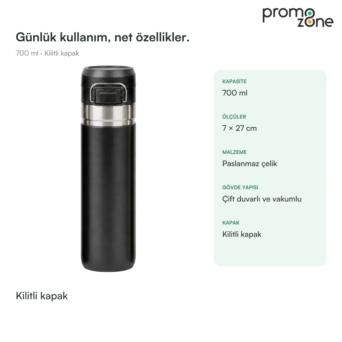 700 ml Kilitli Kapaklı Termos
