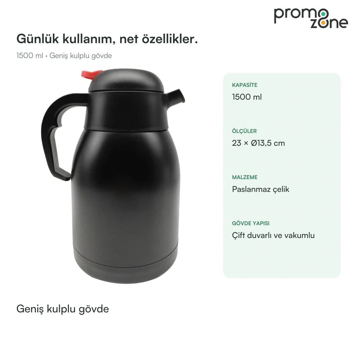 1500 ml Geniş Kulplu Termos