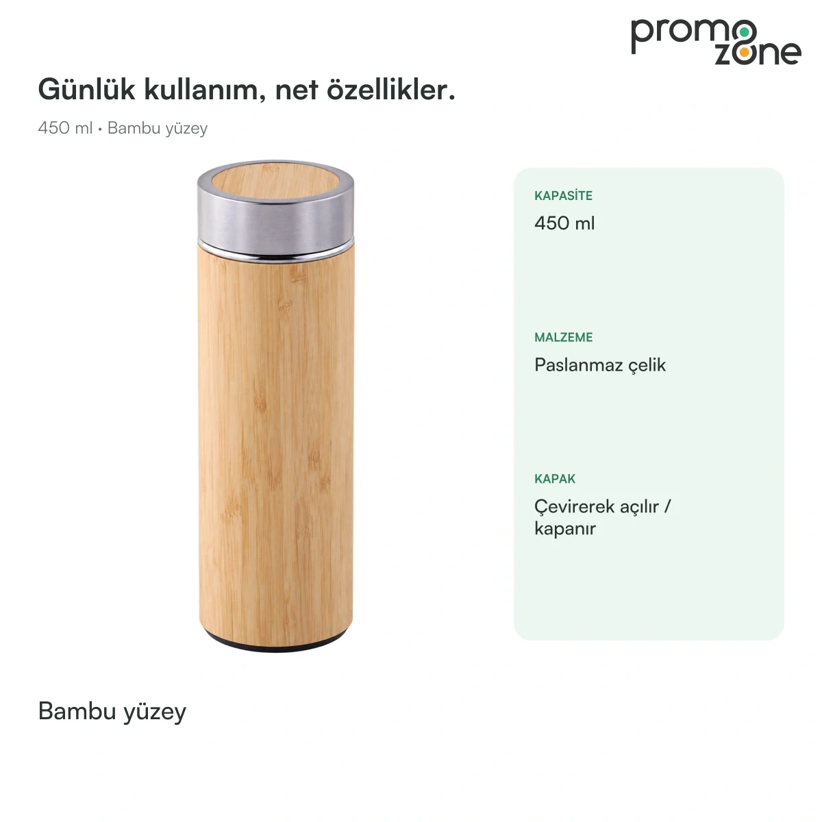 450 ml Bambu Gövdeli Termos