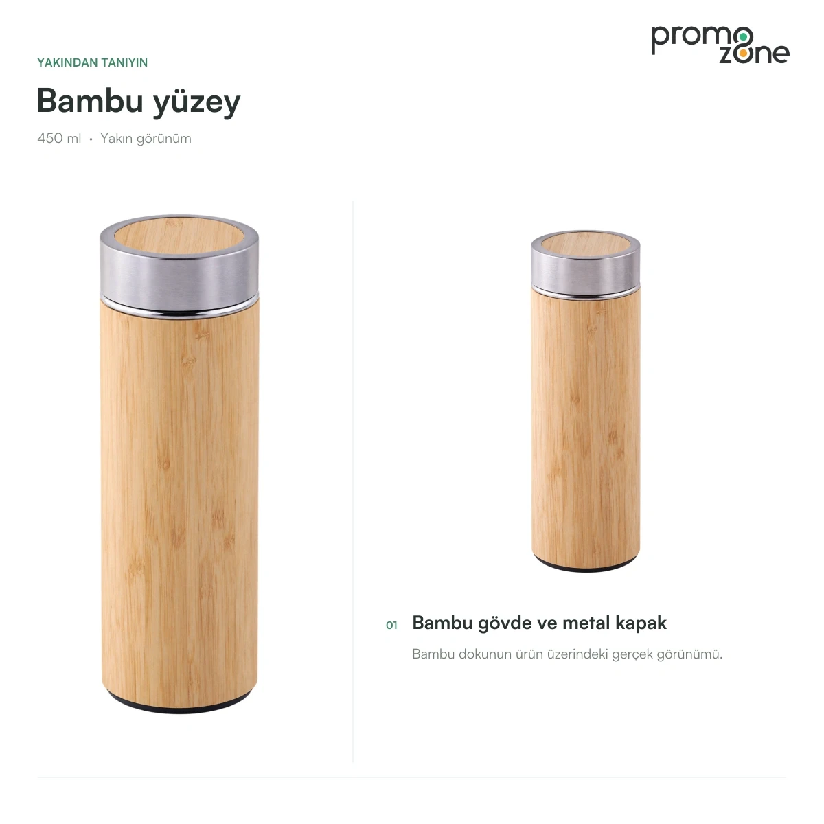 450 ml Bambu Gövdeli Termos